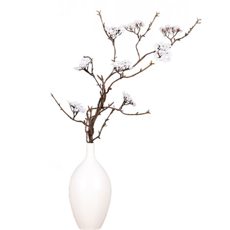 Branche de Rotin de Fleur de Cerisier de Simulation Zen, Ornement de Fausse Fleur Arrangement Floral Simple Réaliste Petite Branche Séchée Florale Salon de thé (Z)