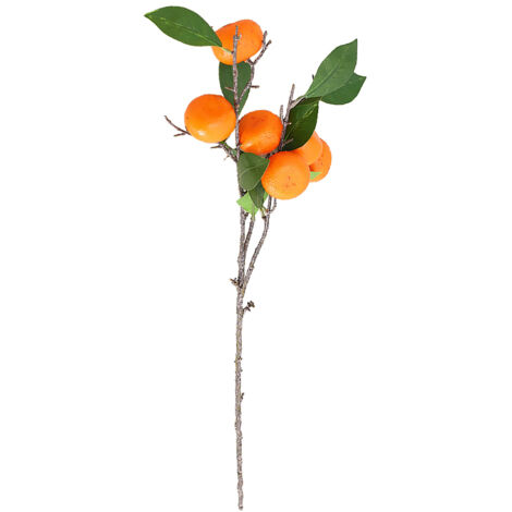 Kumquat Branche de Mandarine, Faux Accessoires de Fruits Réalistes avec Feuilles Vertes pour Arrangement de Fleurs de Fruits Décoratifs (z) (1/5)