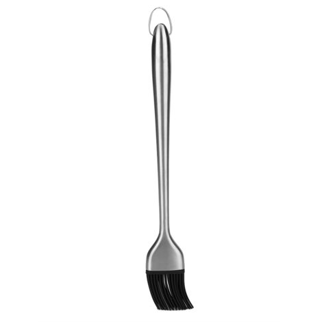 Poignée en acier inoxydable Tête en silicone Brosse à huile pour barbecue Outil de rtissage pour barbecue (30 cm) (1/5)