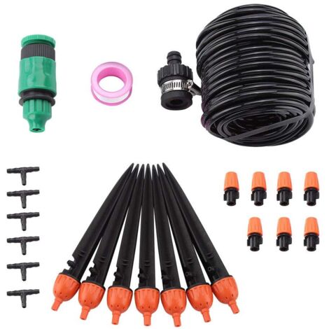 Kit d'irrigation de jardin, kit d'arrosage automatique de plantes d'irrigation goutte à goutte de jardin de 10 m, ensemble d'arrosage automatique de plantes (1/5)