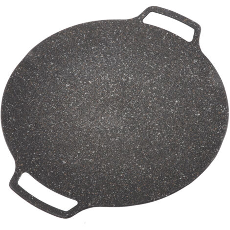 Plaque de barbecue coréen Grill de barbecue Poêle à frire circulaire antiadhésive pour la maison Poêle extérieure Type universel 33cm (1/5)