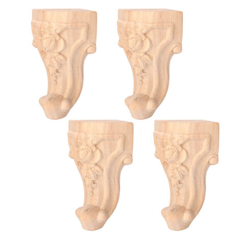 4 pièces pieds de meuble sculptés pied de Table meubles jambe canapé pieds Style européen (12x6cm) (1/5)