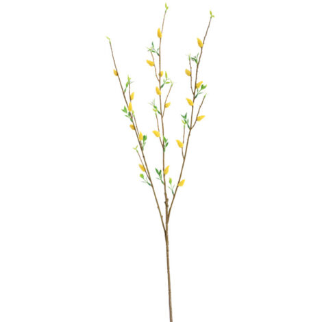 Simulation Silver Willow Fruit Simulation Silver Willow 3 Fourchettes Yellow Silver Willow European Living Room Decoration Simulation Flower Green Plant Plant Hair, Plastic + (1/5)