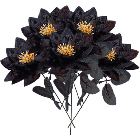 Fleur de Lotus Artificielle 6 Pièces, Fleur de Plante Colorée élégante pour la Décoration de Fête de Bureau de Cuisine à Domicile (221013DJ01-1)