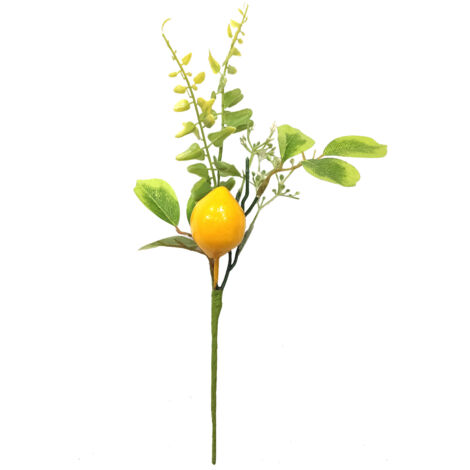 Décorations d'été de Bouquet de Tige de Brindille de Citron Faux Jaune pour Le Bouquet de Vase à la Maison et L'artisanat (c) (1/5)