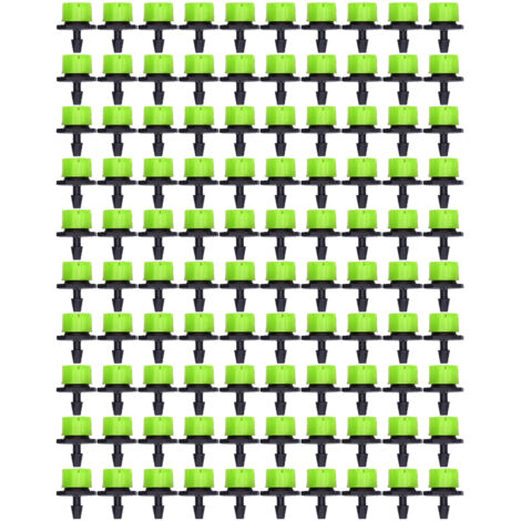 100 pièces 8 trous émetteur d'irrigation goutte à goutte réglable arroseur d'irrigation goutte à goutte pour jardin serre cour vert (1/5)