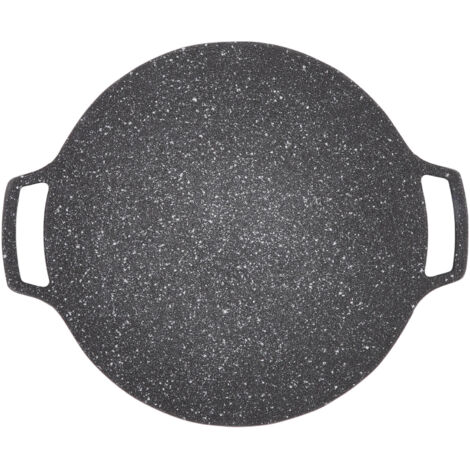 Poêle à Griller Coréenne pour Barbecue, Plaque Chauffante Antiadhésive sans Fumée pour Barbecue, Plaque Chauffante en Alliage D'aluminium pour Barbecue Coréen, Poêle à Frire(Type de gaz 33cm)