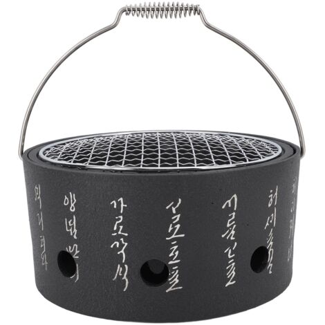 Poêle à barbecue multifonctionnel en aluminium et acier inoxydable, avec poignée Portable, poêle à charbon alimentaire pour la préparation du thé, Camping L (1/5)
