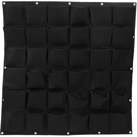 36 Poches Extérieur Vertical Verdissement Suspendu Mur Jardin Plante Sacs Mur Planteur Noir (1/5)