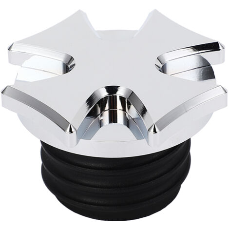 Bouchon d'huile de réservoir de gaz de moto CNC réservoir de gaz de carburant en aluminium ventilé remplacement de bouchon d'huile décoratif pour Touring Silver (1/5)