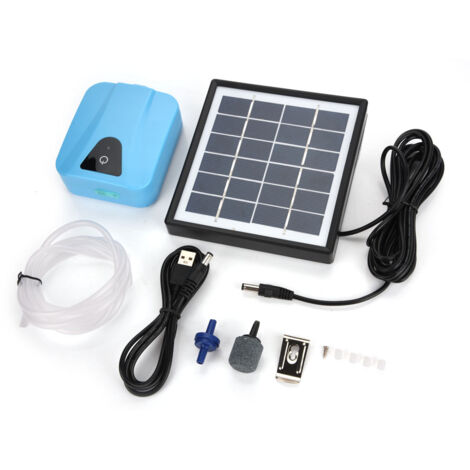 Oxygène de pompe à air d'aérateur d'oxygénateur USB étanche à énergie solaire pour étang de piscine extérieure (1/5)