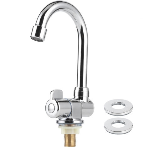 Robinet de lavabo de robinet d'eau froide simple, Rotation à 360 degrés, filetage de montage 1/2 pouces pour camping-car RV (1/5)
