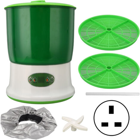 Machine à germes de soja grande capacité de qualité alimentaire haute sécurité pulvérisateur à 360 degrés largement utilisé Kit de culture de germes de soja 220V prise britannique (1/5)