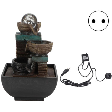 Ornement de fontaine d'eau de table LED d'intérieur en résine innovante pour la décoration de bureau à domicileType 9116 EU Plug 220V (1/5)