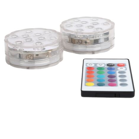 Kit 4 Spots LED RGB Submersibles Pour Piscine/étang + Télécommande - Éclairage Sous-marin Multicolore