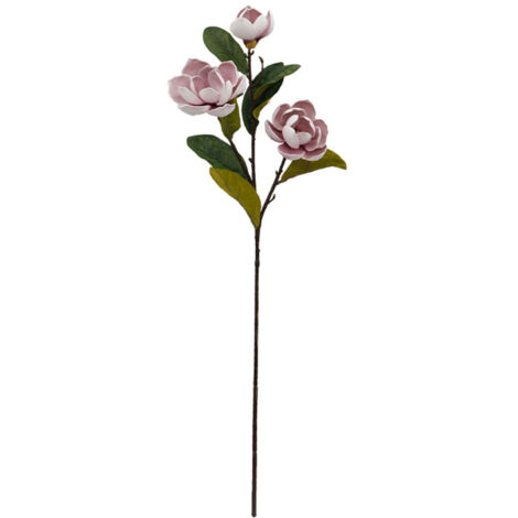 Grand Rouge et Blanc 3 Têtes en Mousse de Fleur de Magnolia Sentiment de Main Fleur de Magnolia Décoration de la Maison Simulation Fleur de Magnolia (4) (1/5)