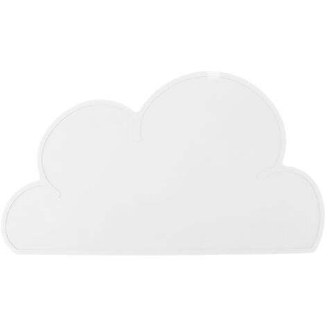 Forme de nuage plat d'alimentation pour animaux de compagnie bol tapis chien chiot Silicone nourriture eau napperon coussin blanc (1/5)