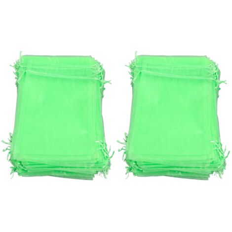 100 pièces filet de Protection des fruits sac réutilisable jardin maille barrière sac pour plante fleur arbres fruitiers vert 10x15cm/3.9x5.9in (1/5)