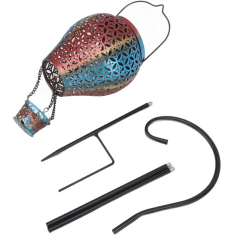 Lanterne solaire suspendue rétro style ballon de feu évidé chaud lumière solaire de jardin romantique pour camping en plein air arrière-cour (1/5)