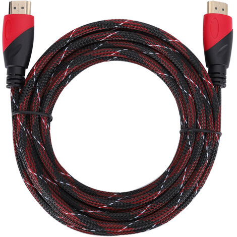 5m / 16.40ft Haute Vitesse HDMI 1080P HD Nylon Cble Connexion Plaqué Or pour Cble Numérique Ethernet (1/5)