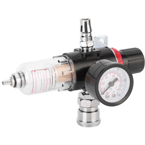 Kit d'outils de piège de séparateur d'eau de filtre de compresseur d'air de voiture de 1/4 pouces avec la jauge de régulateur (1/5)