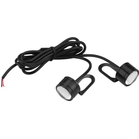 2 pièces universel LED moto guidon rétroviseur lumière DRL conduite antibrouillard blanc (1/5)