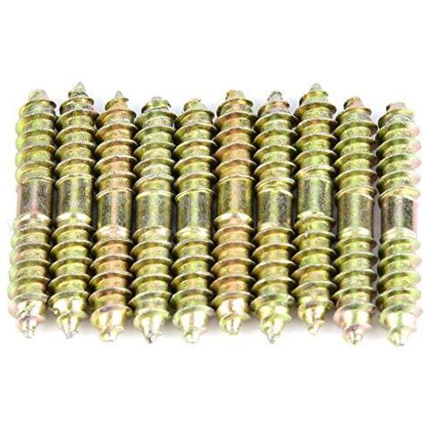10 pièces 640mm cheville vis bois meubles connecteur Double extrémité vis