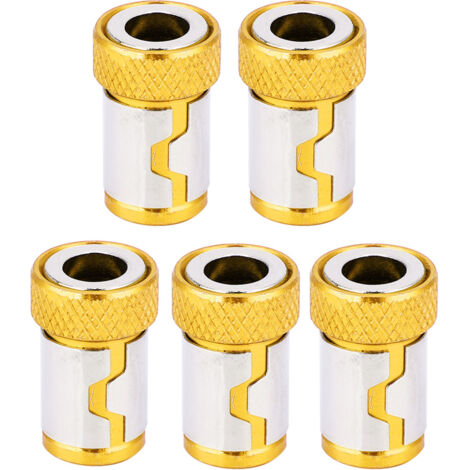 5pcs tournevis anneau magnétique anti-dérapant accessoires en alliage d'aluminium (jaune) (1/5)