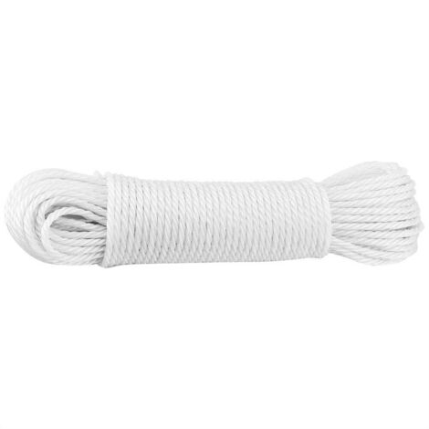 20 m Nylon Corde Cordes Corde À Linge Jardin Camping À L'extérieur Corde Tout Usage pour Le Jardinage l'agriculture(Blanc) (1/5)