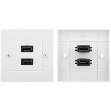 Panneau de plaque murale murale Dual Port HDMI Plaque murale de plaque frontale Plaque murale Prise de courant HDMI Prise Prise de sortie décorative Panneau de montage pour panneau de montage de façad (1/5)