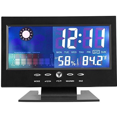 Thermomètre d'ambiance, hygromètre à thermomètre numérique, humidimètre de température à Moniteur intérieur avec Grand écran pour Chambre, Maison, Bureau, crèche, Noël (1/5)