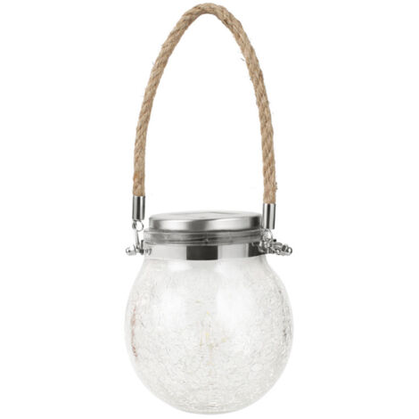 Lampe solaire suspendue style verre craquelé épaissi capteur Smar étanche lanterne solaire suspendue pour voie de jardin (1/5)