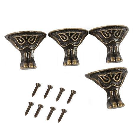 4pcs boîte à Bijoux en Laiton Antique boîte à Bijoux Cas en Bois Pieds décoratifs Pieds Coffre Coin Protecteur Vintage (1/5)