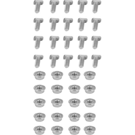 Vis M6 en acier inoxydable 304, 20 jeux de vis avec écrou à bride, matériel de fixation, fournitures de serre (1/5)