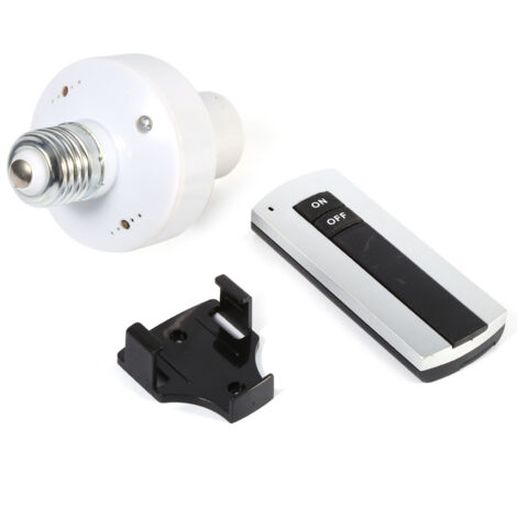 E27 vis sans fil télécommande lumière lampe porte-ampoule capuchon prise interrupteur 220V (1/5)