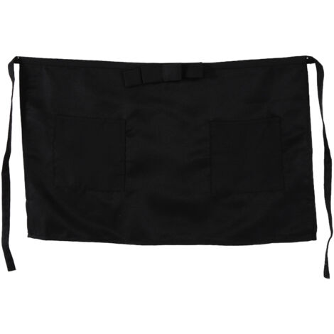 Unisexe court couleur unie tablier cuisine cuisine pub café serveur serveuse noir (1/5)