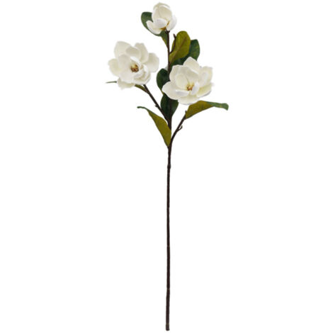 Grand Rouge et Blanc 3 Têtes en Mousse de Fleur de Magnolia Sentiment de Main Fleur de Magnolia Décoration de la Maison Simulation Fleur de Magnolia (2) (1/5)