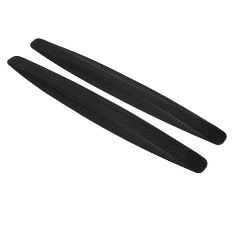 2 pièces style fibre de carbone avant pare-chocs arrière protecteur coin garde rayure autocollant noir (1/3)