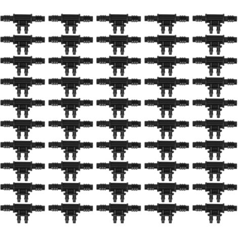 Connecteur à 4 voies, 50 pièces, 8/11 à 4/7mm, pour tube d'irrigation goutte à goutte, accessoire de jardinage (1/5)