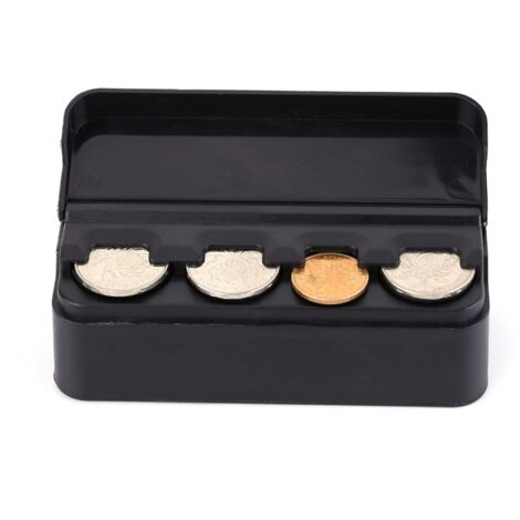 Boîte de rangement de pièces de monnaie de voiture, porte-pièces de voiture avec 4 Compartiments,changeur d'argent Euro et Coin pour maison et à la voiture