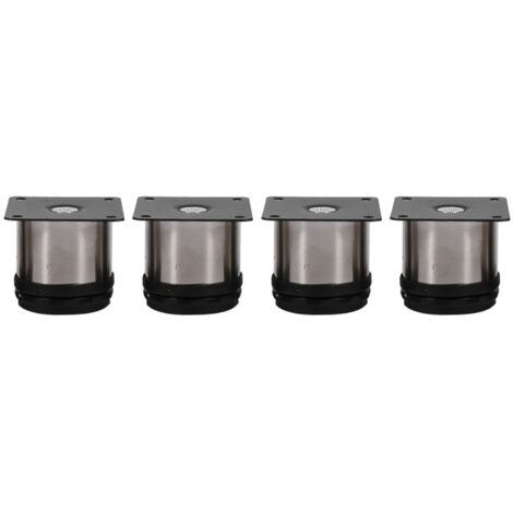 4 pièces en acier inoxydable pieds réglables en hauteur pieds d'armoire support de support rond 60 X 60mm (1/5)