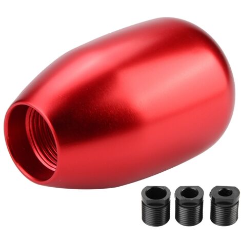 Pommeau de levier de vitesse manuel à 5 vitesses pour voiture avec 3 adaptateurs 8/10/12 mm (rouge) (1/5)
