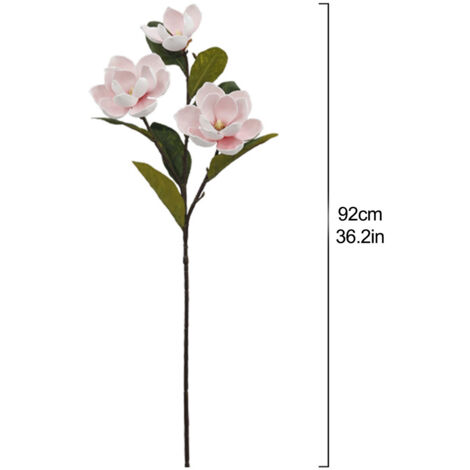 Grand Rouge et Blanc 3 Têtes en Mousse de Fleur de Magnolia Sentiment de Main Fleur de Magnolia Décoration de la Maison Simulation Fleur de Magnolia (5) (1/5)