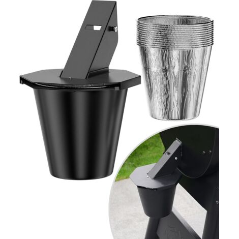 Seau à graisse amélioré avec couvercle et 12 sacs poubelle - Accessoires Traeger modifiés, et plus encore, seau à fumoir avec récupérateur de graisse pour barbecue à pellets
