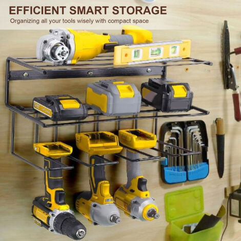 support de rangement pour outils électriques à 3 couches, pouvant accueillir 4 outils de perçage