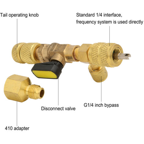 Outil de démontage de noyau de valve R410A R22 avec double port SAE 1/4