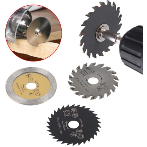 Lot De 12 Pièces : Lames De Scie Circulaire + Mandrins Pour Outil Rotatif - Diam. 22 Mm