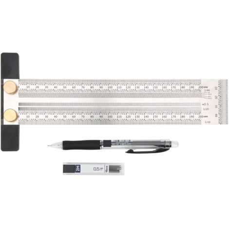 Règle à Tracer Robuste H300 Pour Travail Du Bois - Jauge De Mesure Et Marquage Précis En Alliage D'Aluminium