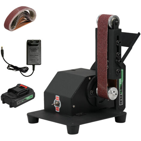 Mini ponceuse à bande électrique 250 W, ponceuse d'établi, petite polisseuse avec 10 courroies, pour bricolage, travail du bois, résine, fabrication de bijoux, couteau