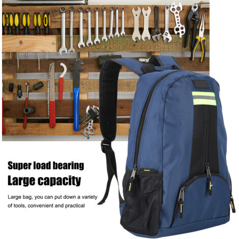 Pochette à Outils Roulante Rockcoon – 16 Poches – Tissu Oxford Bleu – Organisateur De Clés